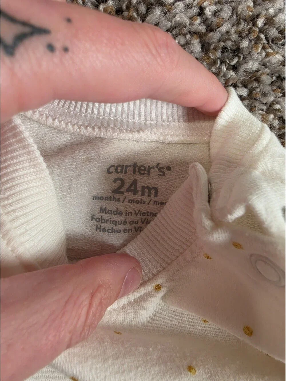 Toddler Girls Sz 24M Long Sleeve Sweater Dress White Gold Cat Embroidered